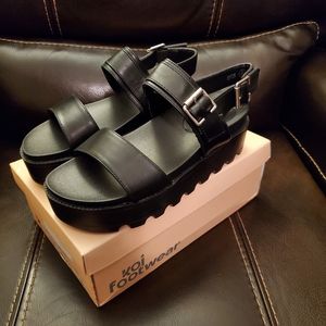 Womens Platform Sandals in Black by Koi Footwear